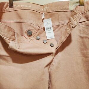 LOFT Women's Pink Boyfriend Jeans 29/8 NWT